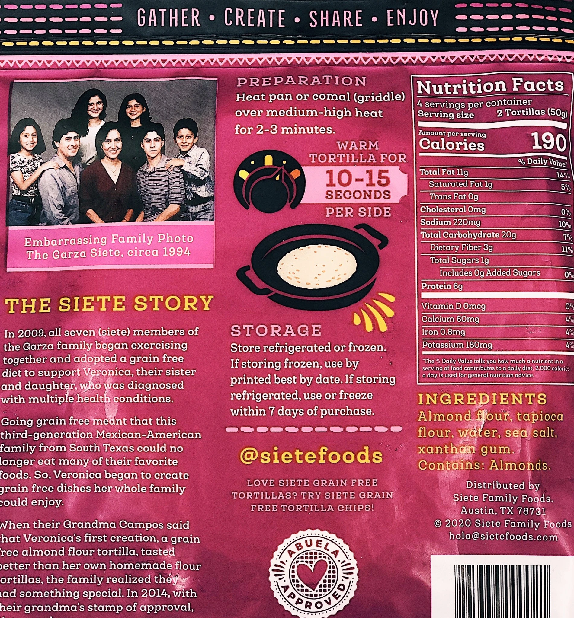 Siete Almond Flour Tortillas - 8 count pack