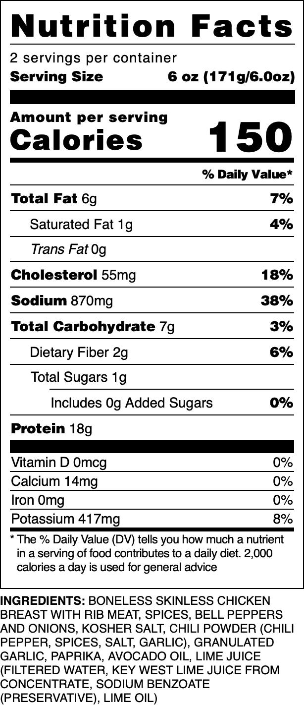 Single Packs — Chicken or Steak Fajita Meat